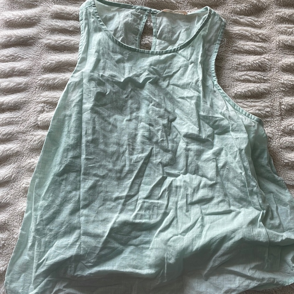 Blue linen top size S